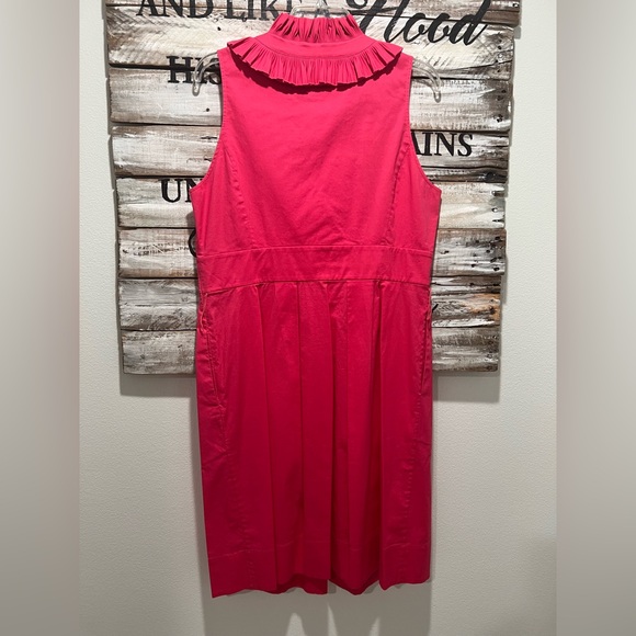 White House Black Market Vibrant Pink Ruffle Dress - Picture 7 of 8